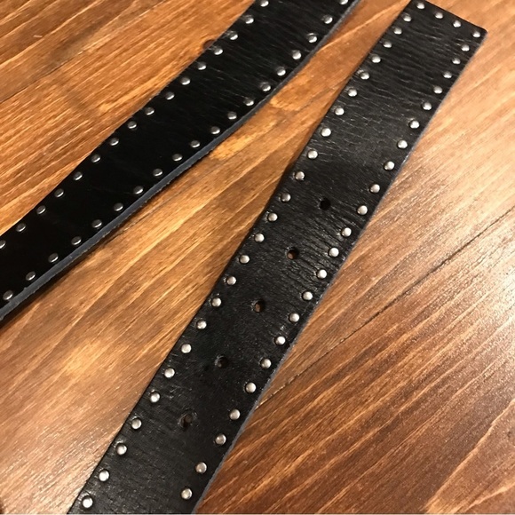 ▪️Silver Studded Leather Belt and Buckle main image 5